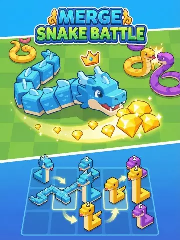 Merge Snake Battle