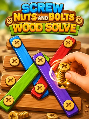 Screw Nuts and Bolts Wood Solve